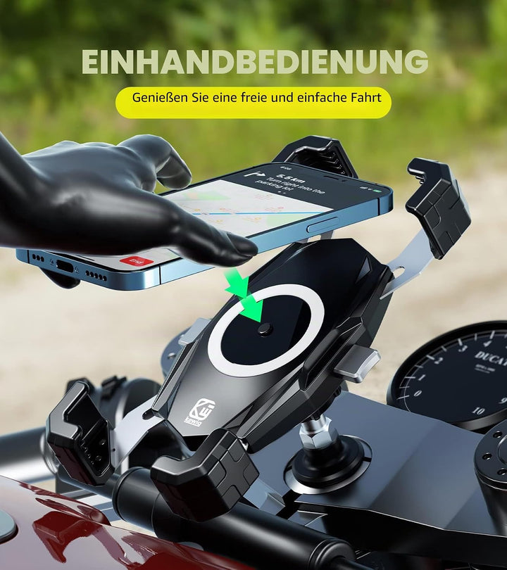 Kewig Motorrad Gabelschaft Handyhalterung, Motorrad Handyhalterung, 1S One-Push, Automatisches Verri