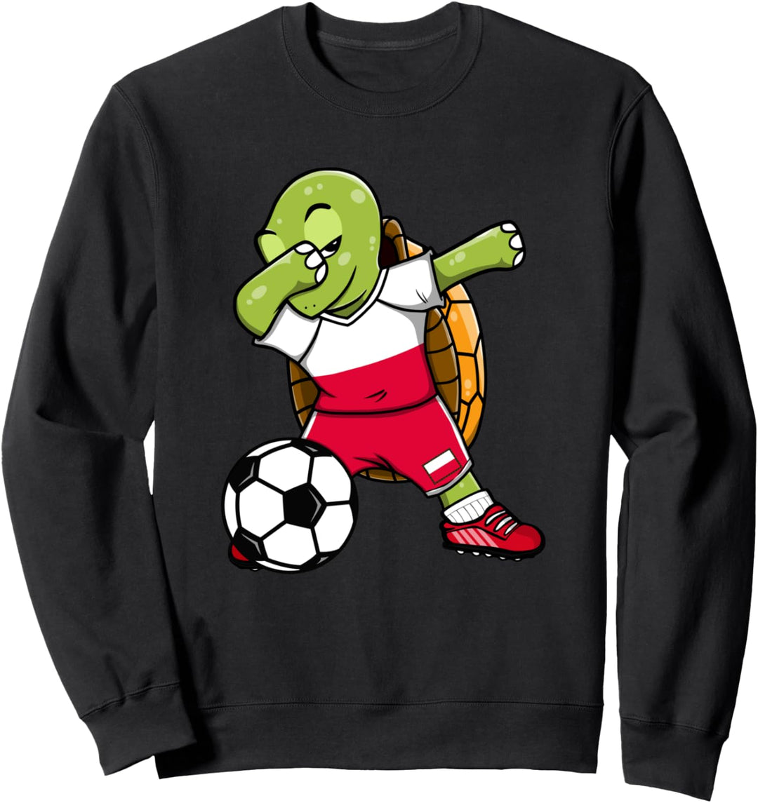 Dab Schildkröte Polen Fussball Mannschaft Polnische Flagge Sweatshirt