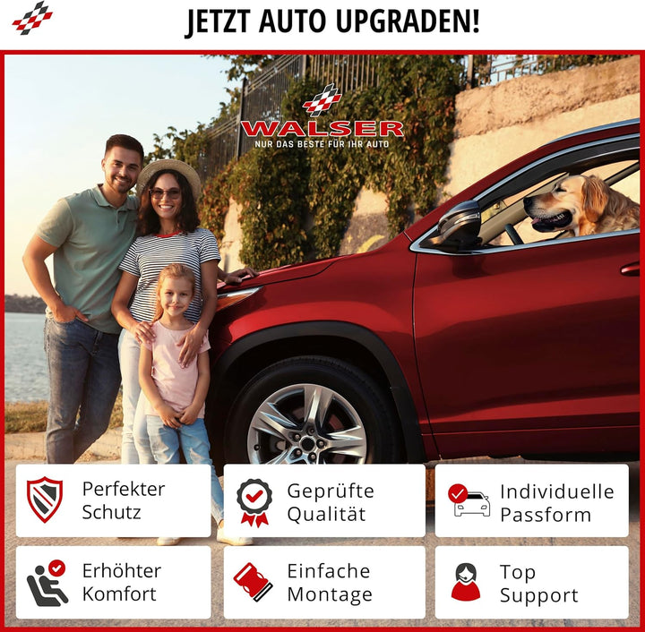 WALSER Premium Auto Windabweiser kompatibel mit VW Golf VII 08/2012-03/2021, Passform Regenabweiser