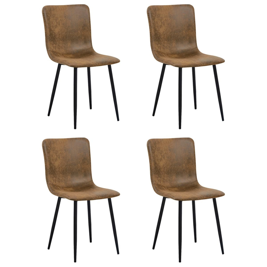 FurnitureR Esszimmerstühle 4er Set Wildleder Küchenstühle mit Metallbeinen Schlafzimmer Wohnzimmerst