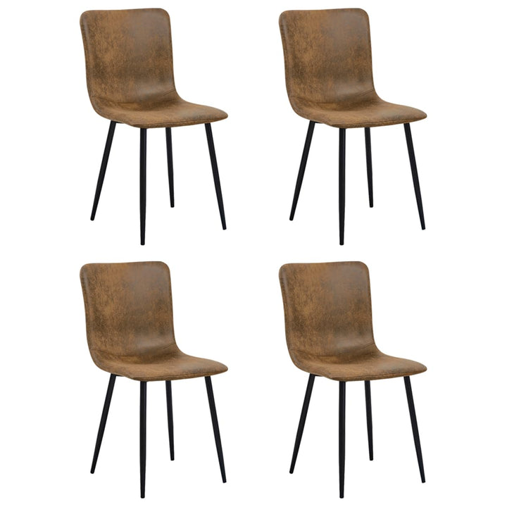 FurnitureR Esszimmerstühle 4er Set Wildleder Küchenstühle mit Metallbeinen Schlafzimmer Wohnzimmerst