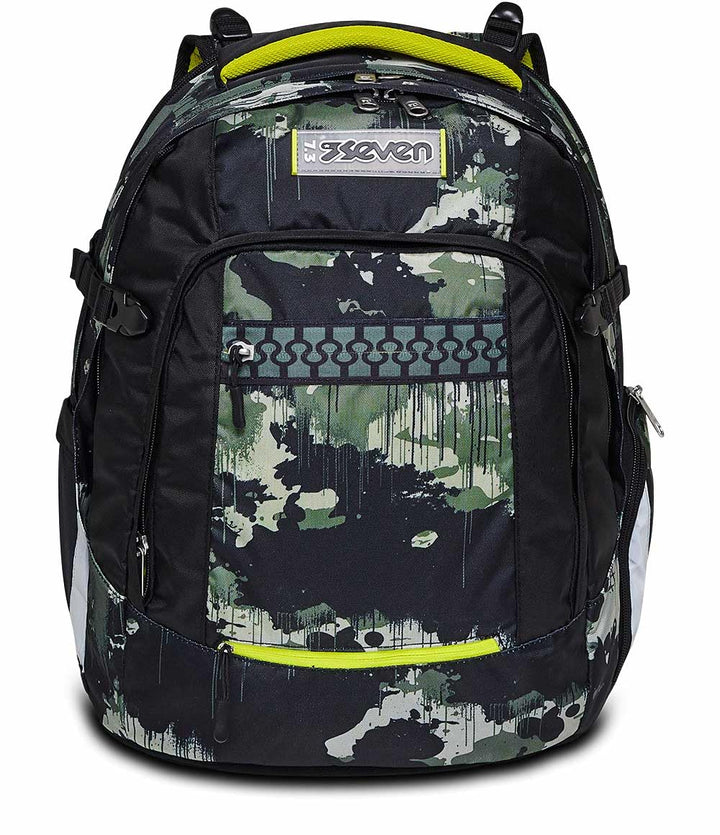 Seven Schulranzen ergonomisch, eweiterbar, anpassbar, Schulrucksack, Tornister mit verschiedenen Fäc