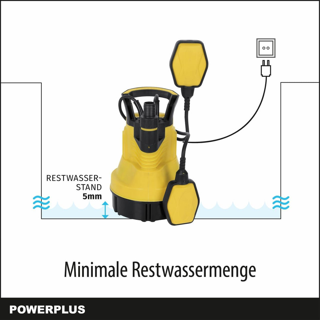 POWER plus Elektrische Wasserpumpe POWXG9502-350 W Tauchmotorpumpe, Maximaltemperatur 35°C und Förde