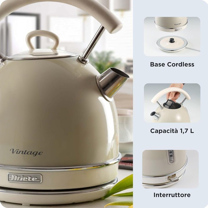 Théière Ariete 2877/03 Blanc 1,7 L Beige, Beige