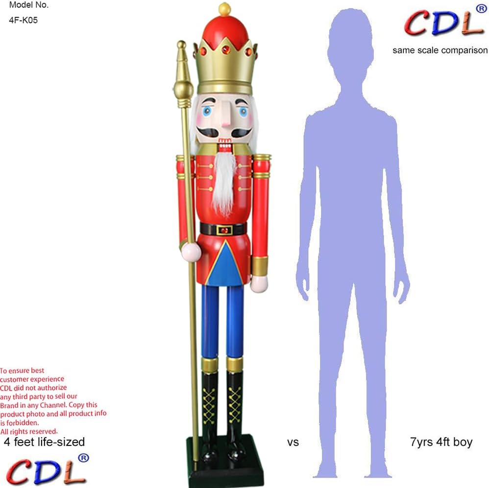 120Cm 48" 4Ft Gross/Giant Rot/Blau Weihnachten Ornament (Rote König K08)