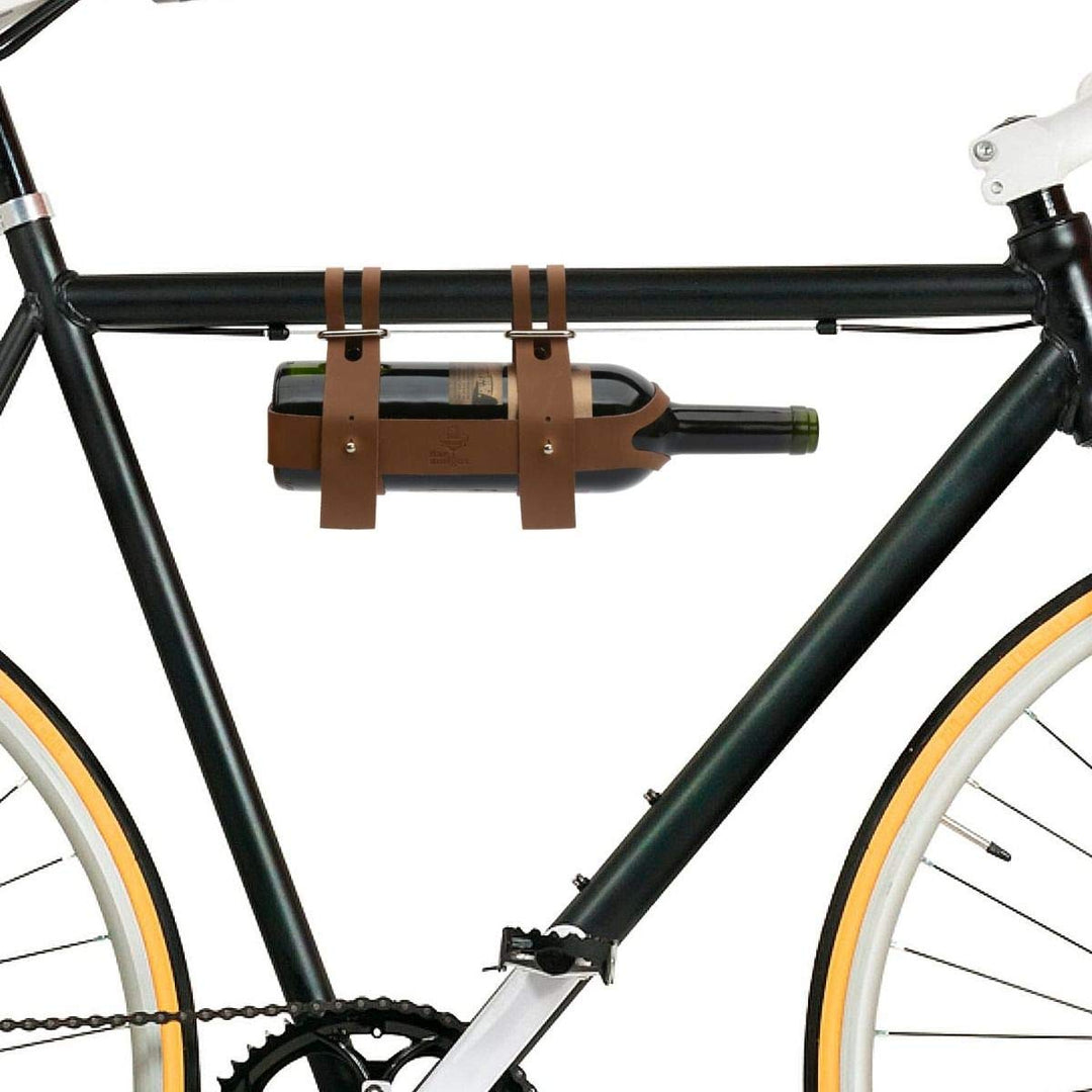 Bar Amigos Fahrrad-Weinflaschenhalter aus Leder, ideal für Radfahrer, für ein Picknick oder einen Ta
