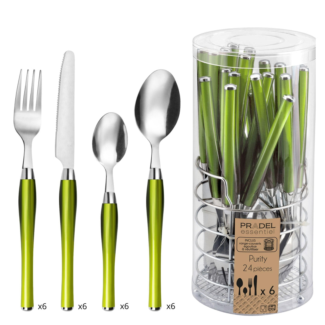 Amefa 222GSZW00C40 Besteckset Purity 24-teilig für 6 Personen Grün, Grün