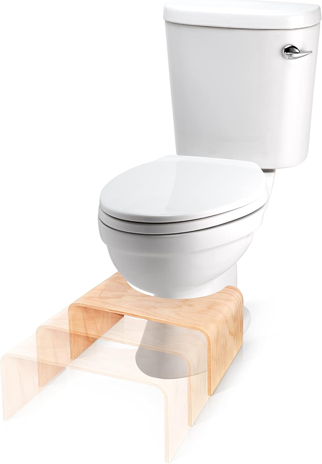 WELL CARE Physiologischer Toilettenhocker Holz - Made in France - WC Hocker - Ermöglicht hockende Po