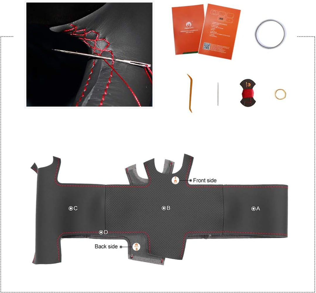 MEWANT Lenkradbezug für Peugeot 206 (206+/206 Plus) / 207/207 CC / 207 SW/Expert (Expert Tepee) / Pa