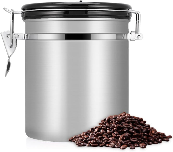 1 , 5 Liter Vakuum Kaffeedose Edelstahl Aromaverschluss Kaffee Luftdichte Kaffeebohnen Kanister für