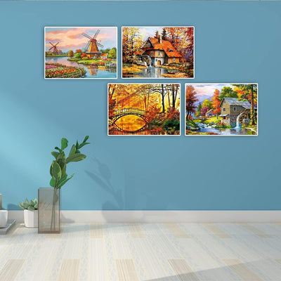 5D DIY Diamond Painting 4er Set 40x50 cm Diamond Painting Landschaften und Natur Diamant Malerei kit