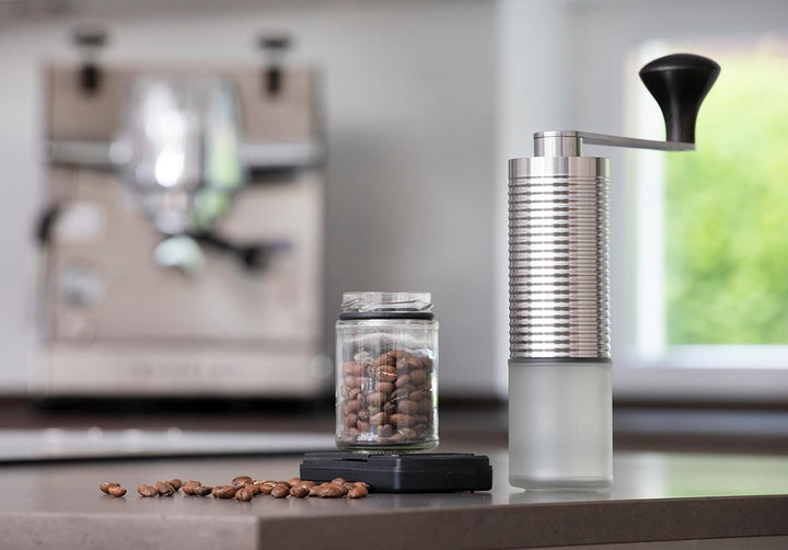 millone compact manuelle Kaffeemühle präzise Mahlgradeinstellung, zwei Edelstahl Mikrokugellager, kl