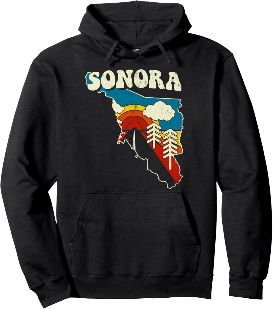 Sonora Vintage Mexiko State Rainbow Mexico Retro Karte der 70er Jahre Pullover Hoodie