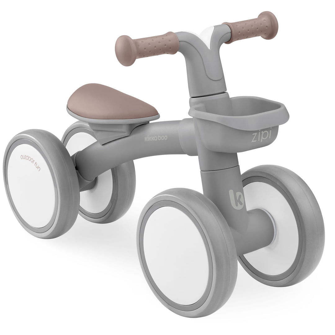 KikkaBoo ZIPI Fahrrad Ohne Pedale, Laufrad mit Korb, Einstellbar, Kinderspielzeug, Baby-Geschenk Gra