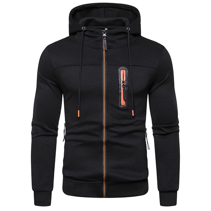 Sportjacke Herren Casual Sweatjacke Zip Kordelzug Hoodie Sweatshirt Jacke Basic mit Kapuze Langarm K