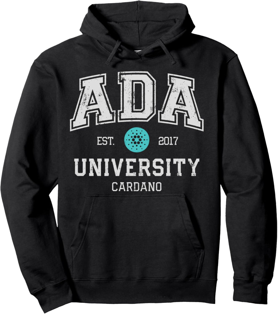 Cardano ADA University Crypto Currency Blockchain Vintage Pullover Hoodie