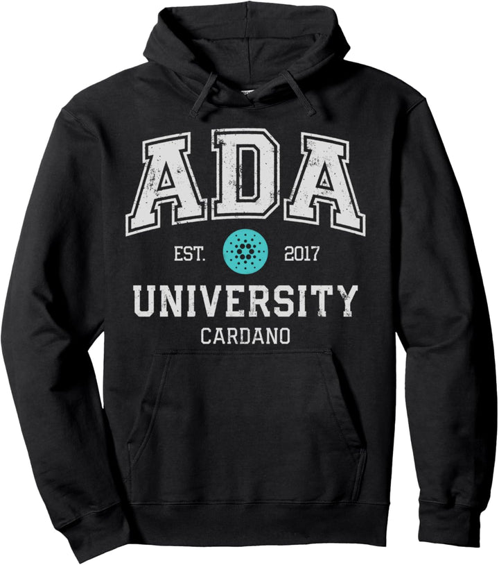 Cardano ADA University Crypto Currency Blockchain Vintage Pullover Hoodie