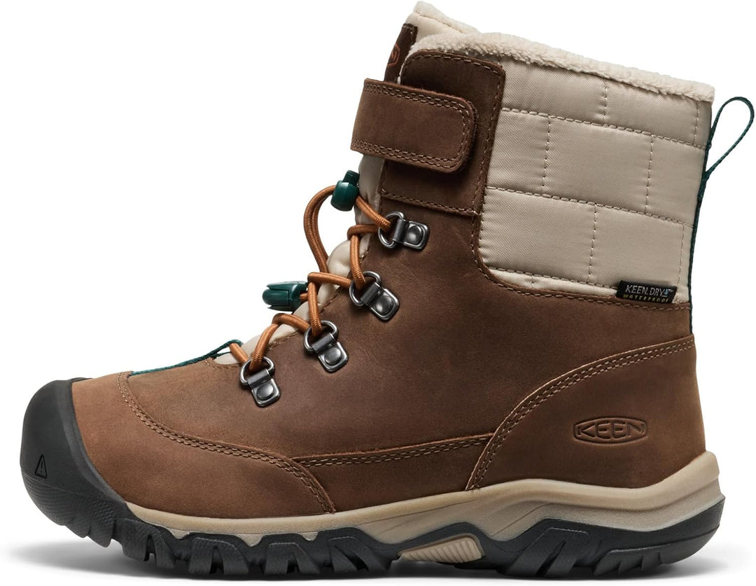 KEEN Unisex Kinder Kanibou WaterproofSchneestiefel 24 EU Dark Earth Roasted Pecan, 24 EU Dark Earth