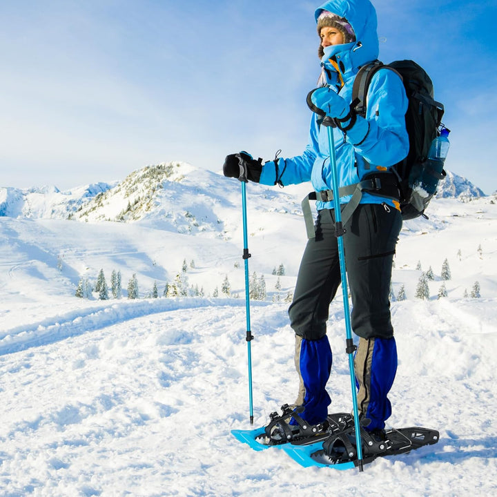 COSTWAY Schneeschuhe mit Steighilfe, Schuhgrösse 35-45 bis 90kg, leichtes Schneeschuh-Set mit Trekki