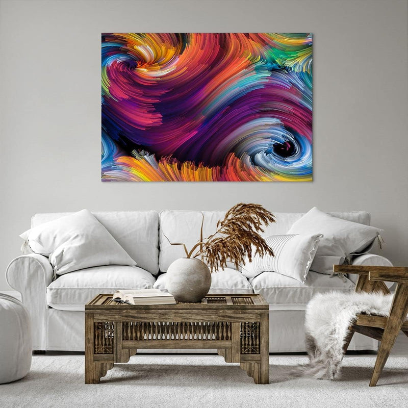 Bilder auf Leinwand 100x70cm Leinwandbild mit Rahmen Abstraktion modern Gross Wanddeko Bild Schlafzi