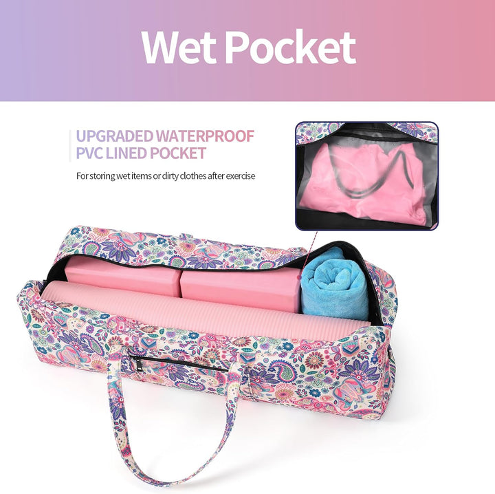 Boulder Bee Yogamatten-Tasche, grosse Tragetasche für Yogamatten mit Nasstasche, Yoga-Geschenke, Tur