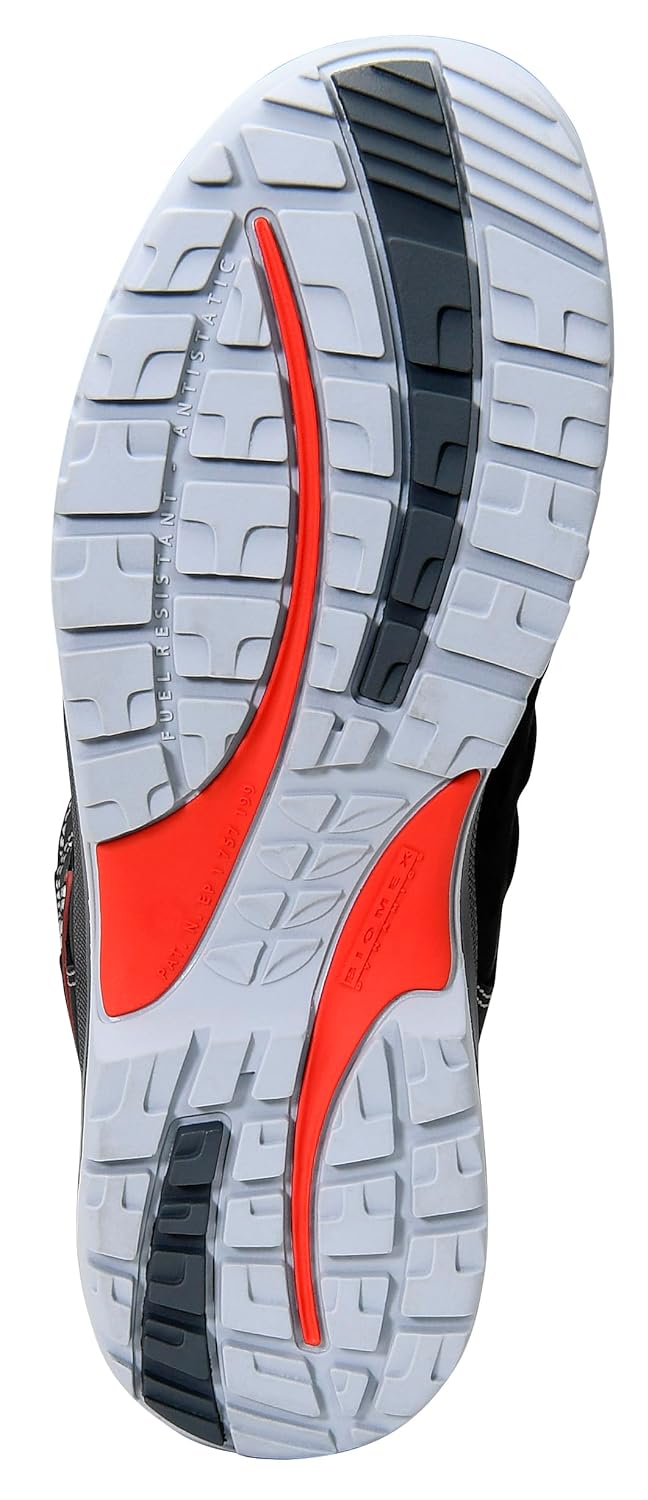 ELTEN Sicherheitsschuhe TILL BOA Mid ESD S3, Herren, Leder, Stahlkappe, leicht, robust, Schwarz/Rot,