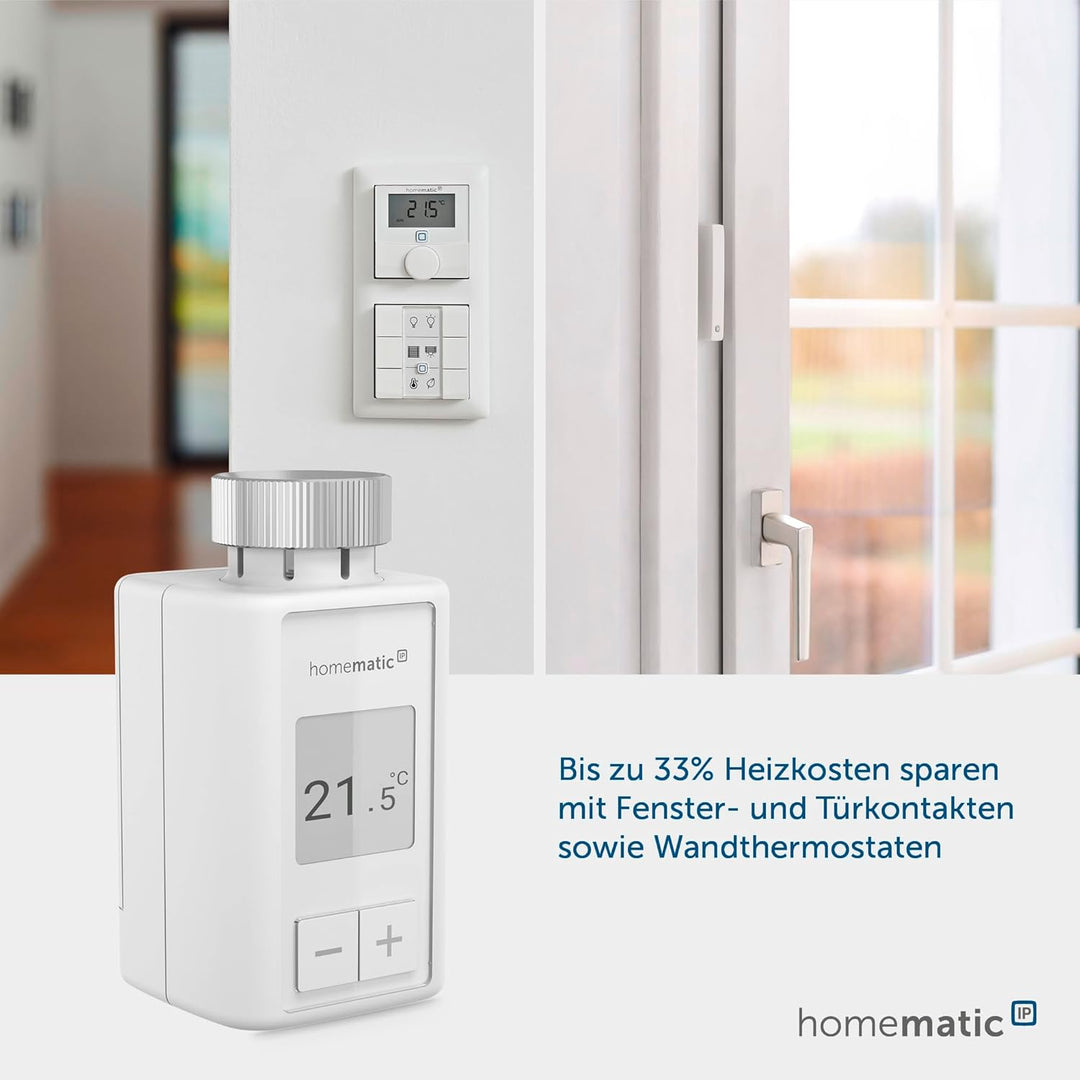Homematic IP 5er Set Smart Home Heizkörperthermostat – Flex, digitaler Thermostat Heizung, Steuerung