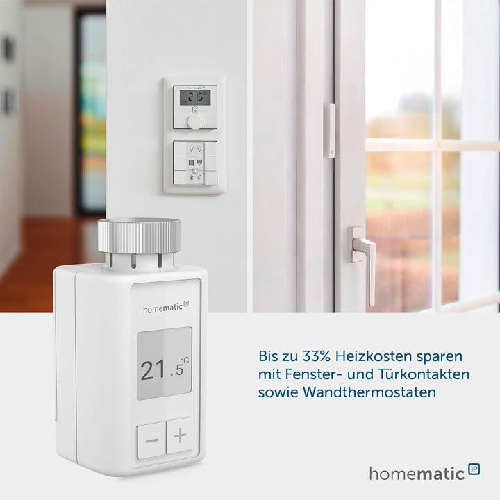 Homematic IP 5er Set Smart Home Heizkörperthermostat – Flex, digitaler Thermostat Heizung, Steuerung