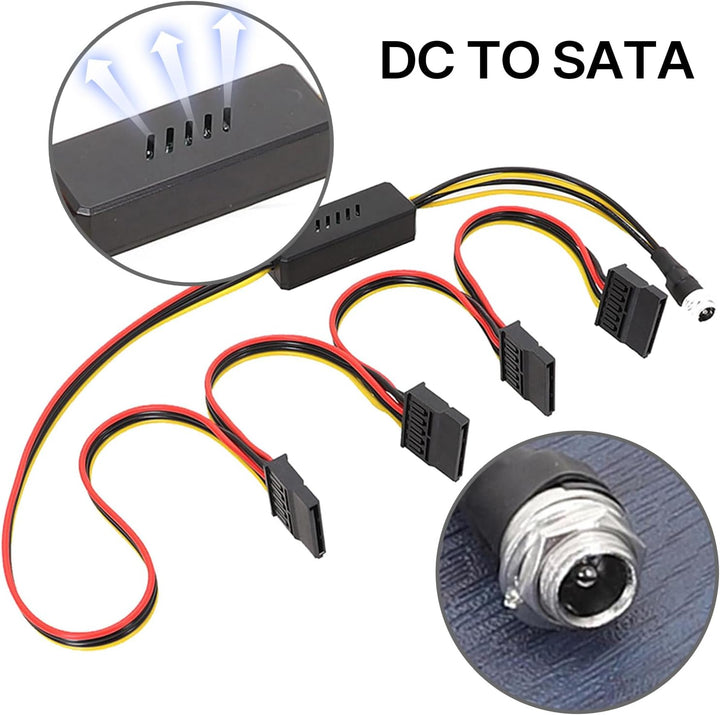 YHAILI SATA-Kabel DC 5,5 x 2,5 auf Stromkabel 12 V auf 5 V DC5525 auf Splitter-Steckverbinder, Kabel