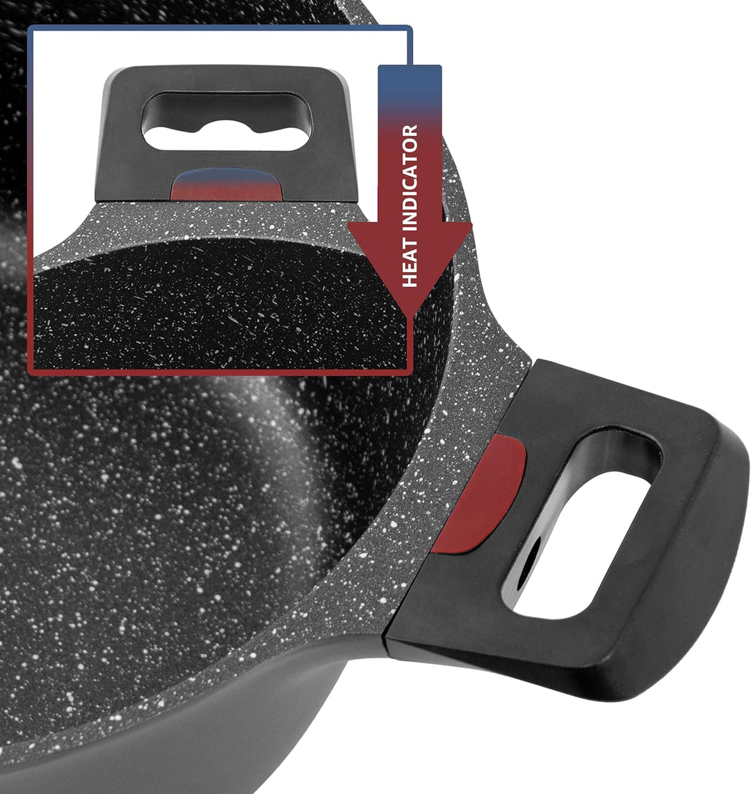 KOPF Topfset Aluguss Thermo Pro, Alu Induktion Kochtopf Set mit Teflon Classic Antihaftbeschichtung,