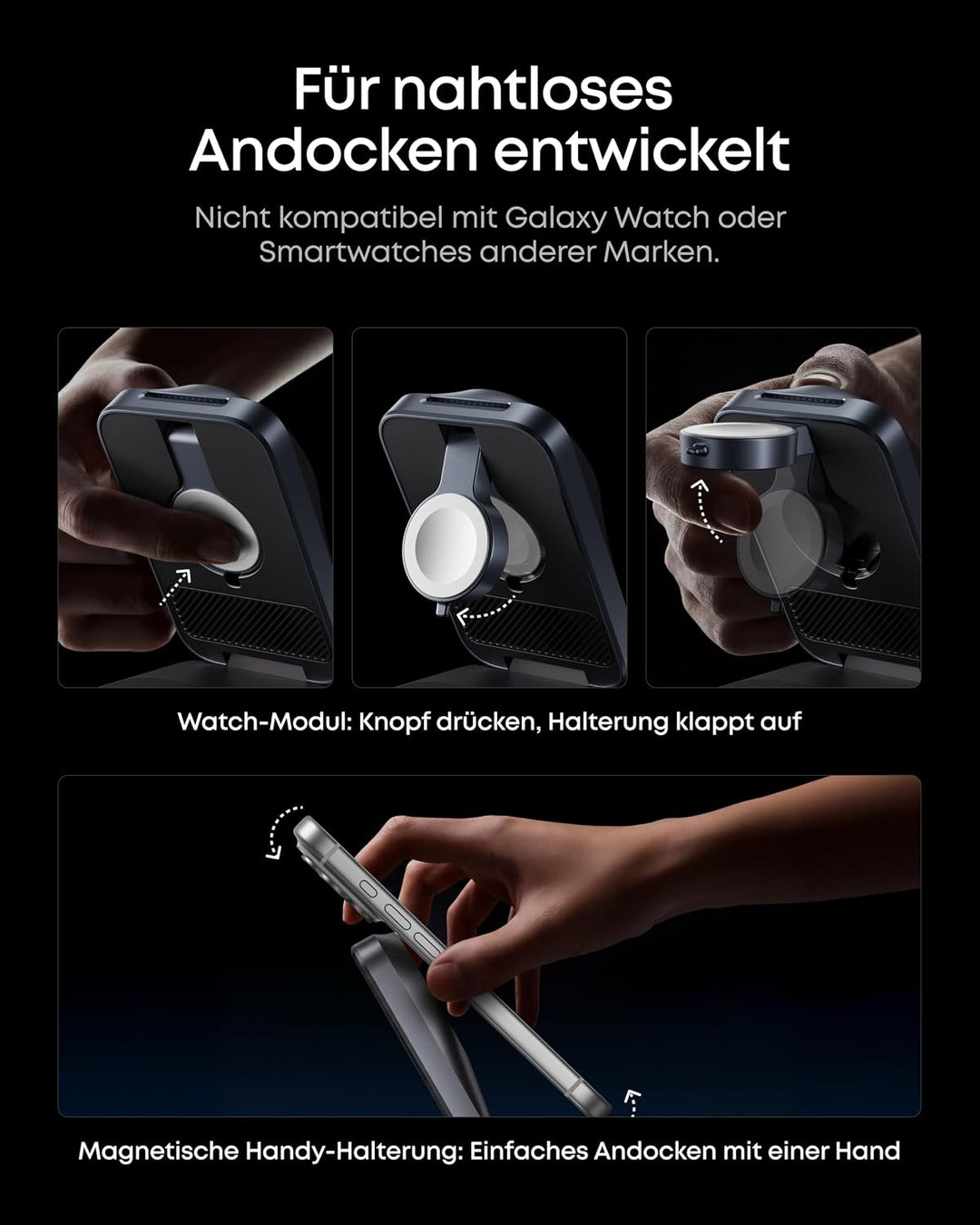 Anker Prime 3-in-1 Ladestation, AirCool kabelloses Ladegerät, 25W Qi2.2-Zertifiziert, kompakt & falt
