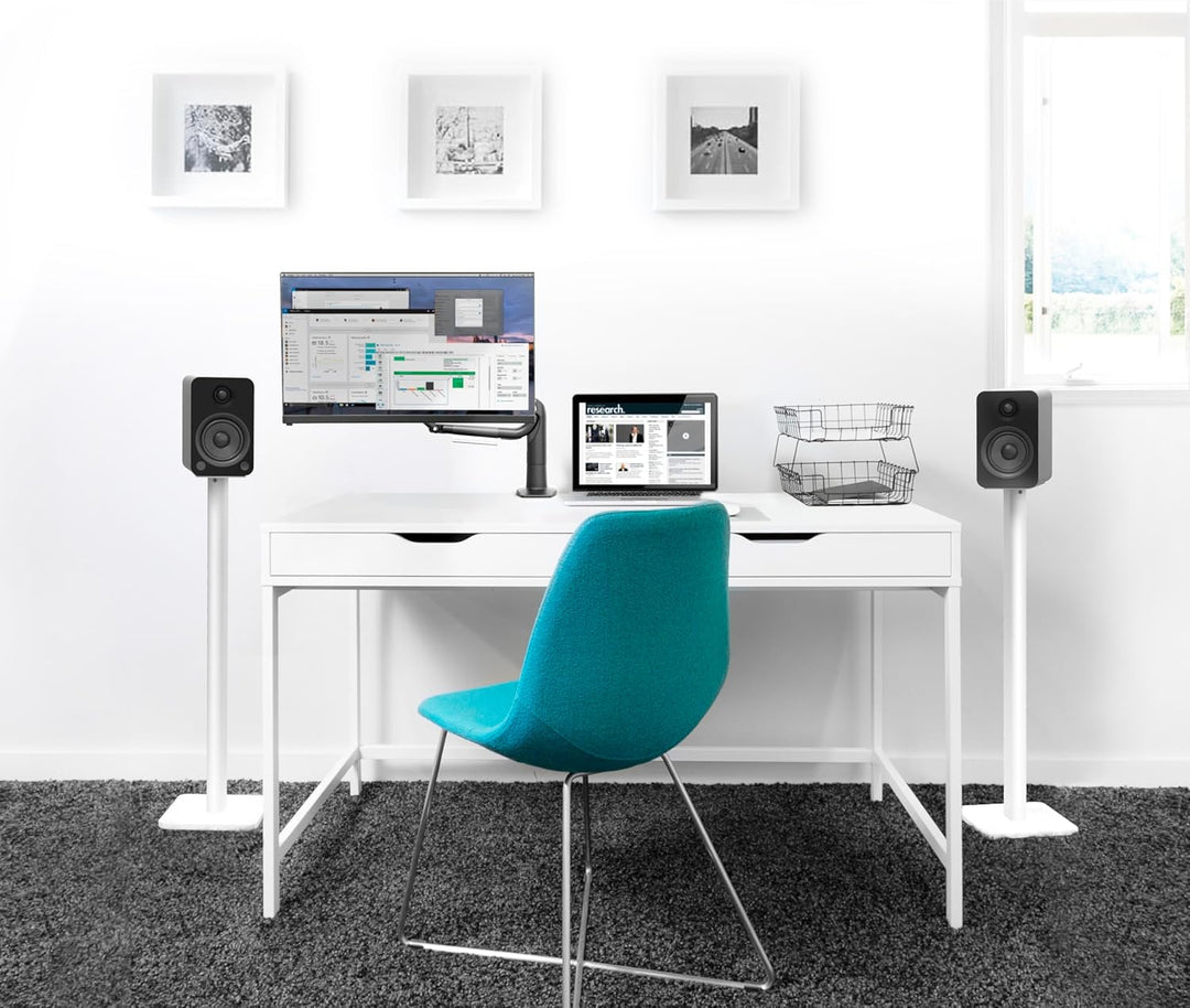 Kanto SP32PLW 32" Speaker Floor Stands | Designed for Medium to Large Bookshelf Speakers | Heavy Ste