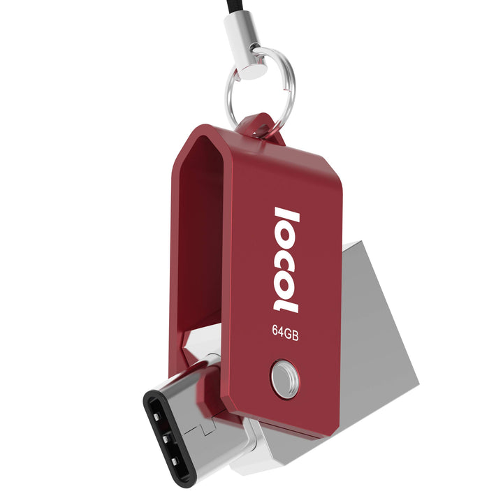 IOCOL Twister USB C Stick 64GB Dual - 2 in 1 Funktion > Mini USB 3.0 &amp; Type C < Wasserdicht &amp; Klein