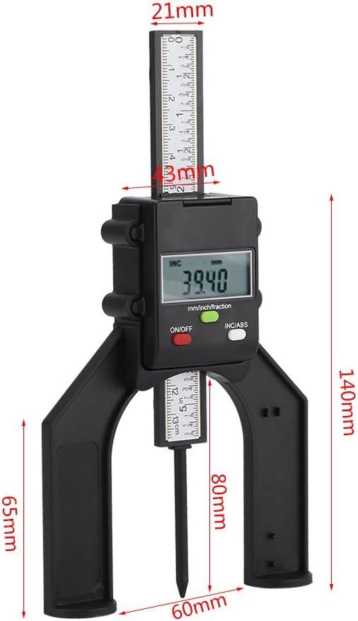 Digital Tiefenmesser Höhenmessgerät 0-80mm Profiltiefenmesser mit Ziffernanzeige und selbsthaltenden