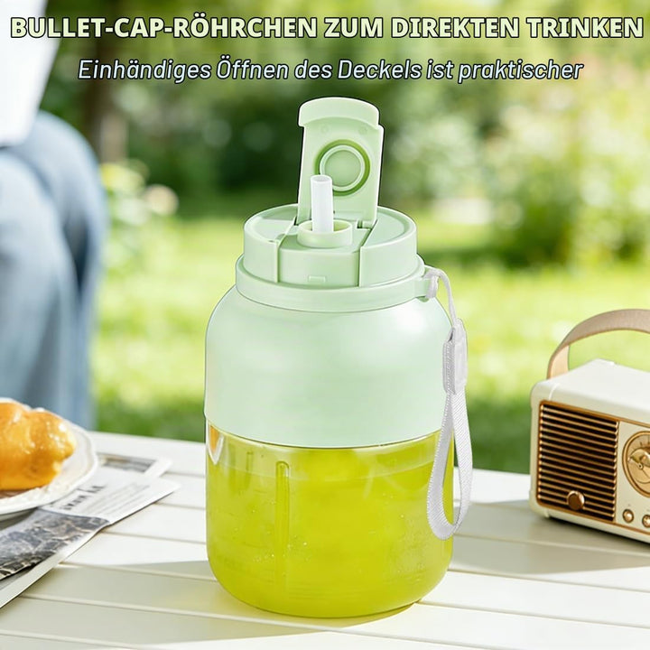 Tragbarer Mixer, 1300 ml Fresh Juice Mixer Flasche, Smoothie Maker to Go, Blender Bottle mit Auslauf