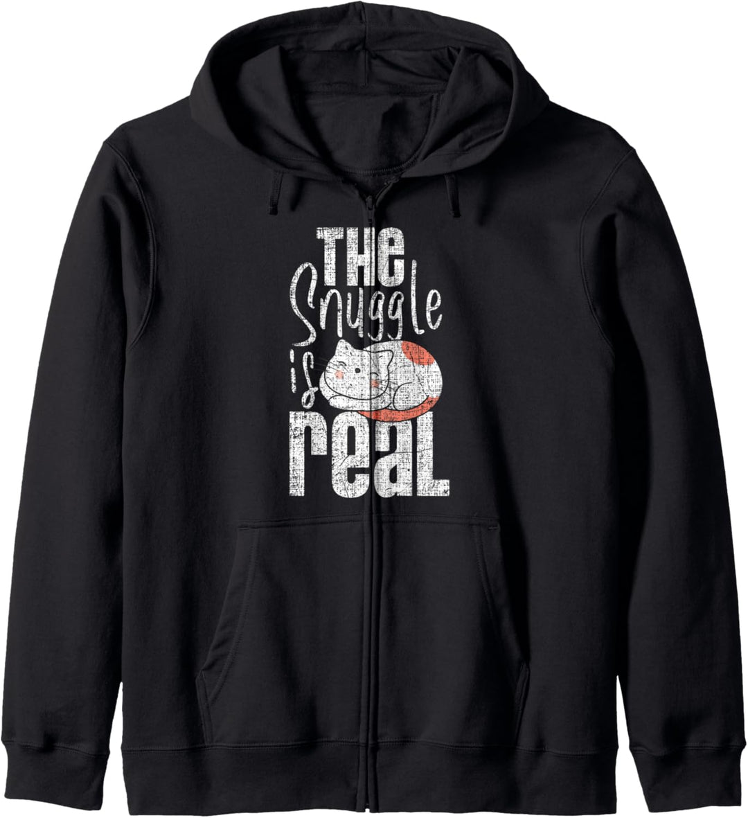 Cat Lady Gifts The Snuggle Is Real Grunge Pet Owner Kapuzenjacke