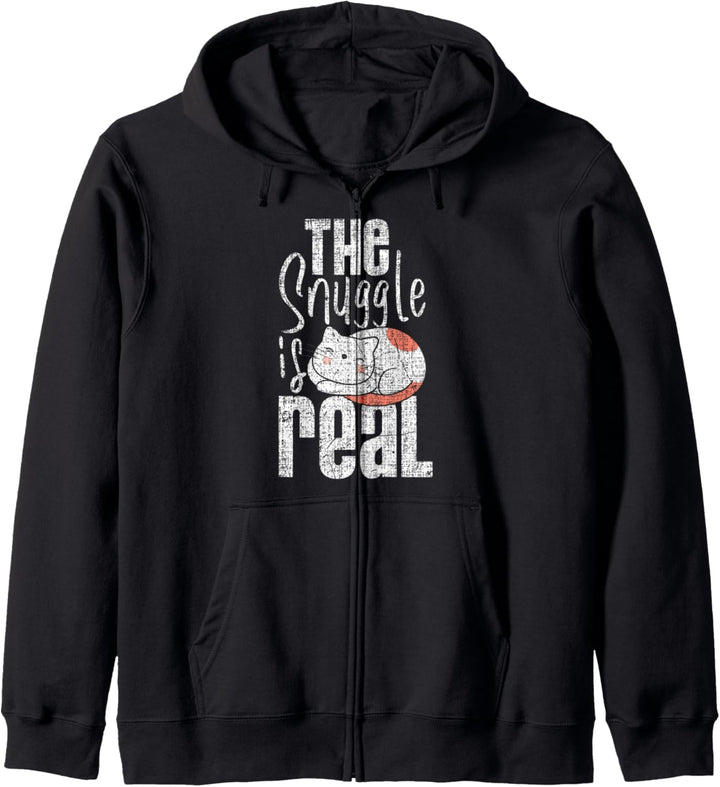 Cat Lady Gifts The Snuggle Is Real Grunge Pet Owner Kapuzenjacke
