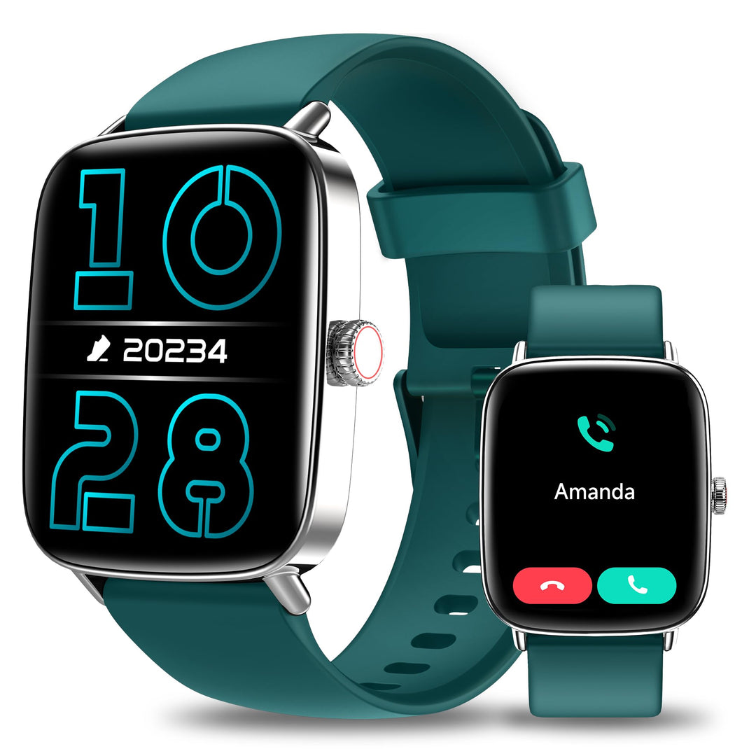 Smartwatch Herren Damen mit Telefonfunktion - 1.85" Fitnessuhr Herren mit Herzfrequenz SpO2 Schlafmo