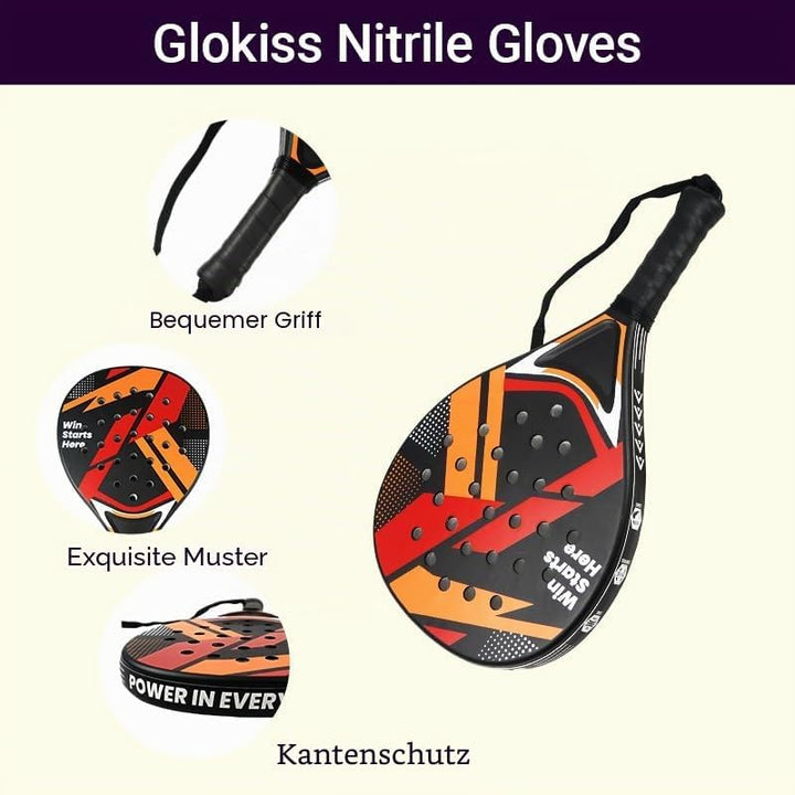 Padelracket 2er-Set mit ABS-Oberfläche und Eva-Schaumkern, für Erwachsene, inklusive Zwei Bällen und