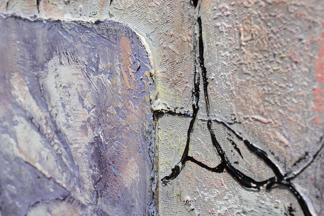YS-Art Abstrakt Acryl Gemälde auf Leinwand Harmonie handgemalt Wandbilder Wohnzimmer modern Wohndeko