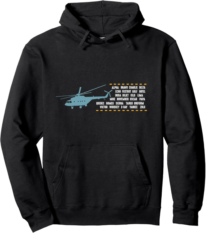 Helikopter Hubschrauber Pilot - Heli Piloten-Alphabet Pullover Hoodie