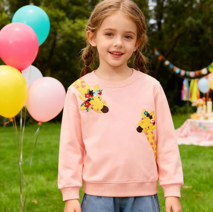 Codkkre Sweatshirt Mädchen Pullover für Kinder Süss Cartoon Sweater Mädchen Langarmshirts aus Baumwo