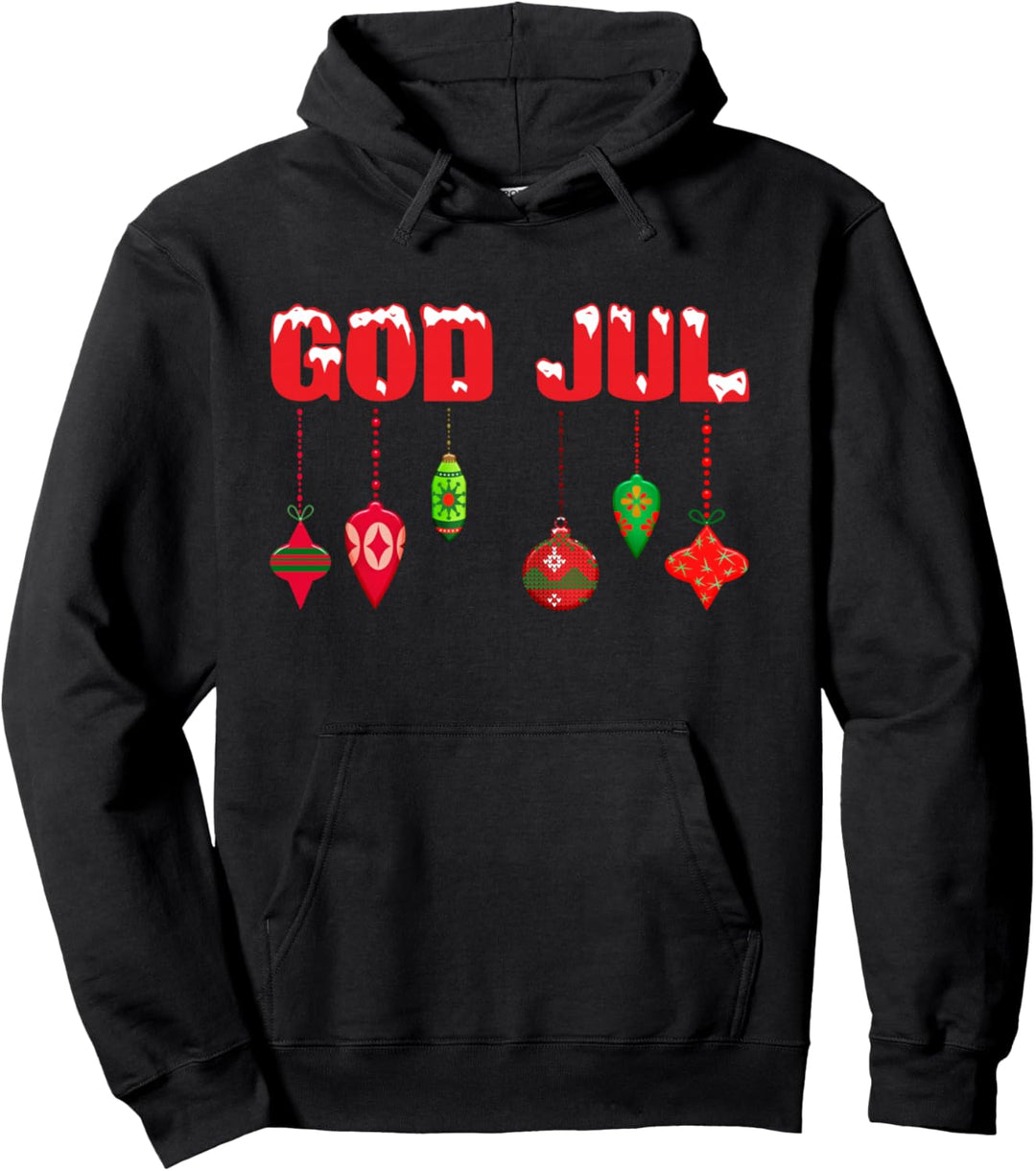 Schwedische Frohe Weihnachten - God Jul - mit sechs Kugeln Pullover Hoodie