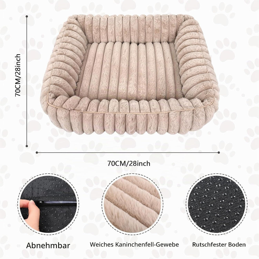 Katzenbett, Quadratisches Katzennest Haustierbett Tierbett Kleine Hundebett Waschbarer Flauschiges H