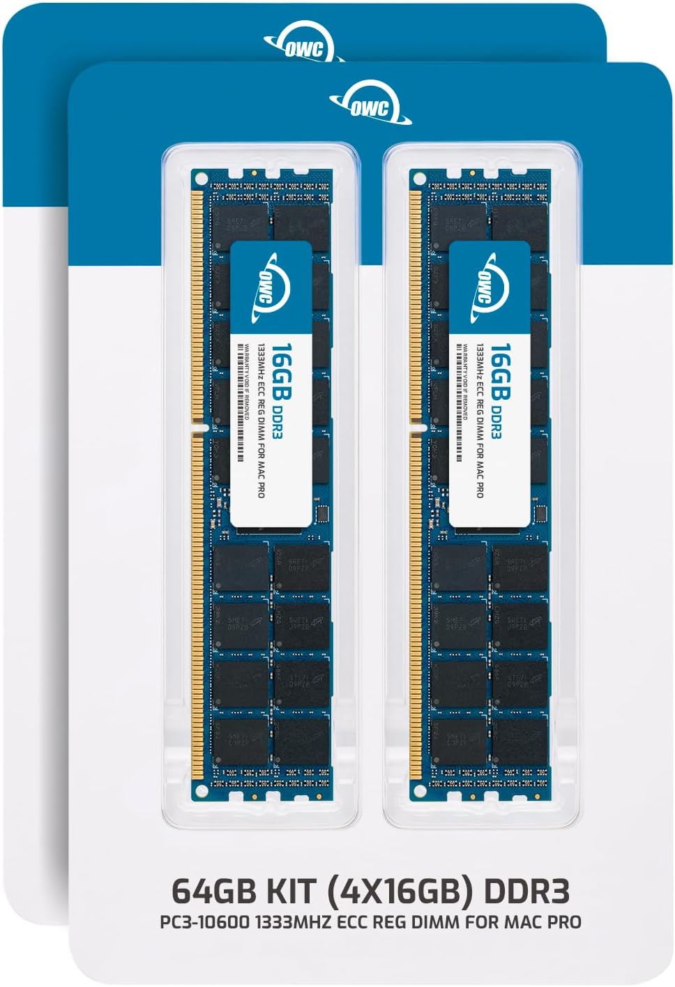 OWC - 64GB Memory Upgrade Kit - 4 x 16GB PC10600 DDR3 ECC-R 1333MHz DIMMs für Mac Pro 2009-2012 'Neh