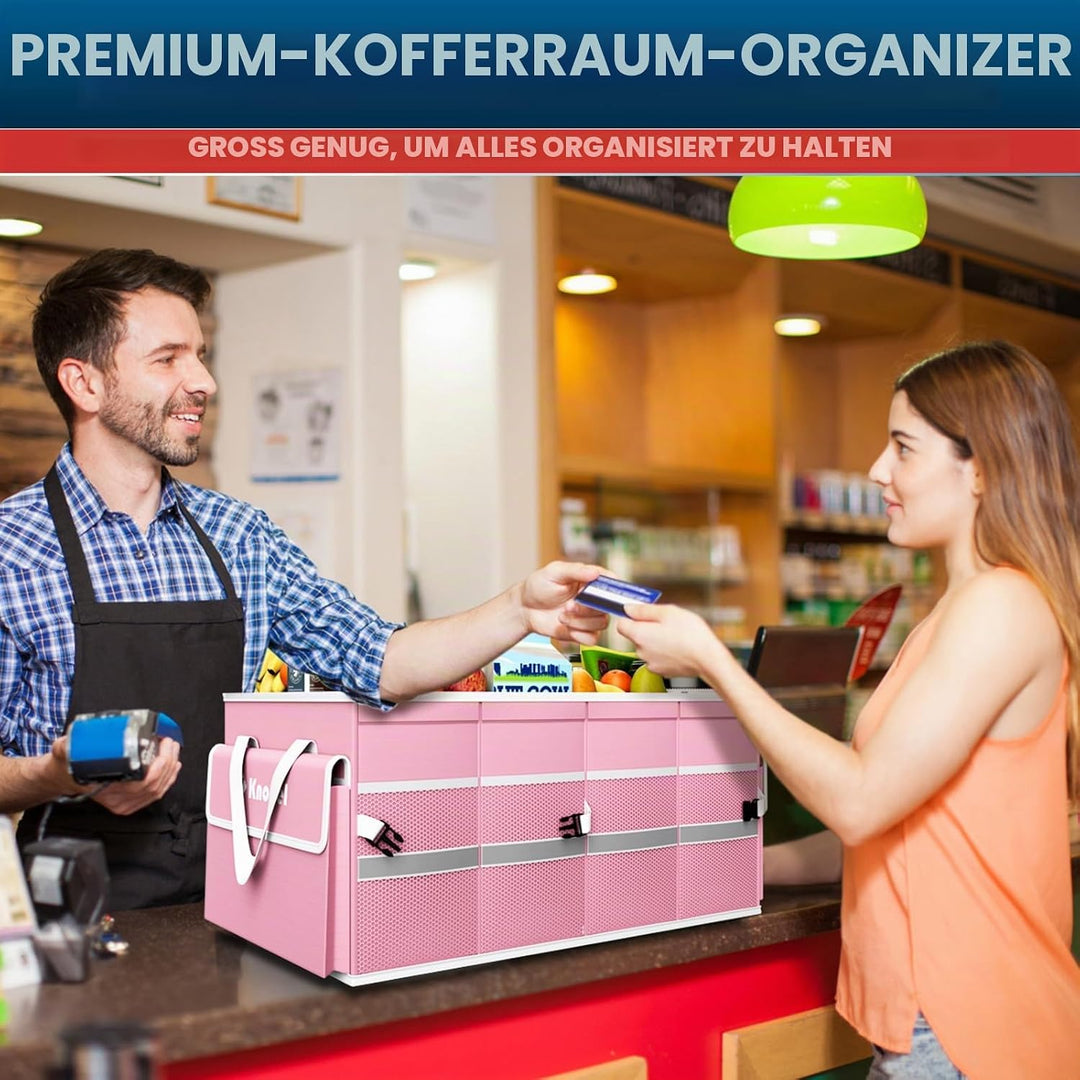K KNODEL Autostruktur-Organisator mit faltbarem Deckel, Autospeicherbox und tasche, grosser Kofferra