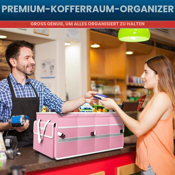K KNODEL Autostruktur-Organisator mit faltbarem Deckel, Autospeicherbox und tasche, grosser Kofferra
