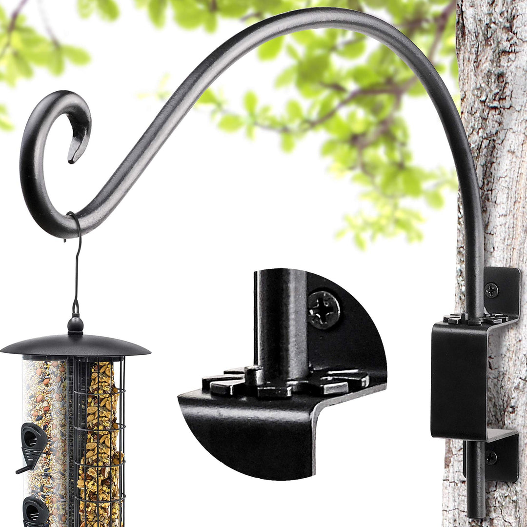 AJART Outdoor-Haken für Vogelfutterstation: Schwenkbare Hängepflanzenhalterung, 40,6 cm, für Wandhal