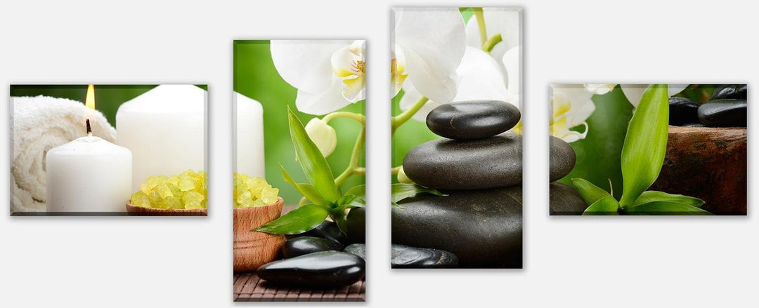 wandmotiv24 Leinwandbild Wellness Variante 4-100 x 45cm Bilder auf Leinwand, Wandbild M0491 Variante