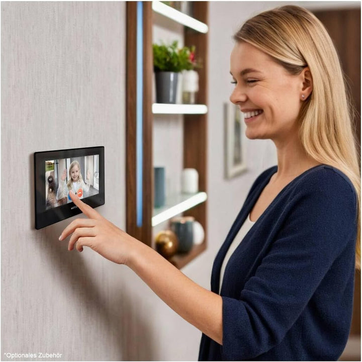 Metzler VDM10 2.0 Innenstation Home, 7 Zoll Touchscreen, LAN + PoE, Schwarz | 200 mm × 140 mm × 25.1